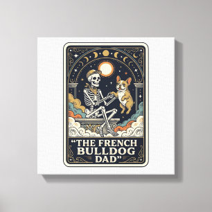 Lienzo Camiseta de Tarot de Esqueleto Vintage de Papá Bul