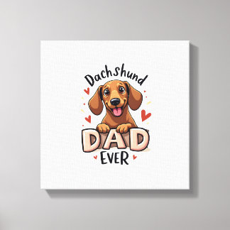 Lienzo Camiseta del Mejor Papá de Dachshund
