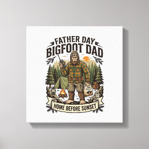 Lienzo Camiseta Día del Padre Bigfoot Papá Bosque Retro G
