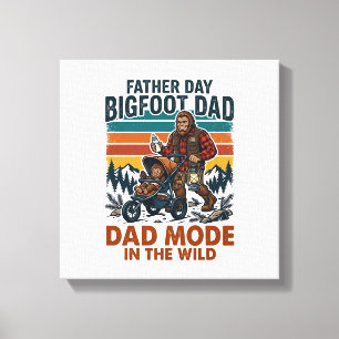 Lienzo Camiseta Día del Padre Bigfoot Papá Camping Leyend