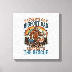 Lienzo Camiseta Día del Padre Bigfoot Papá Criando Niños 