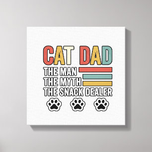 Lienzo Camiseta Diseño de Papá Gato Divertido Vendedor de