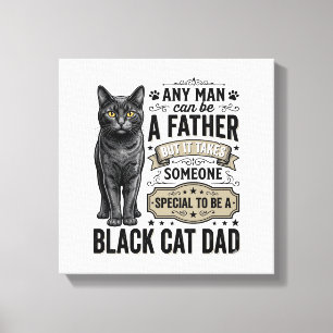 Lienzo Camiseta Diseño Grabado Vintage Papá Gato Negro_1