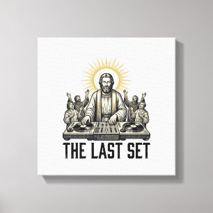 Lienzo Camiseta Diseño Vintage Religioso DJ El Último Set