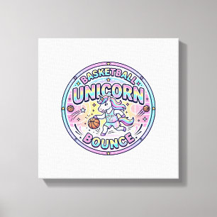 Lienzo Camiseta Divertida de Baloncesto de Unicornio Rebo