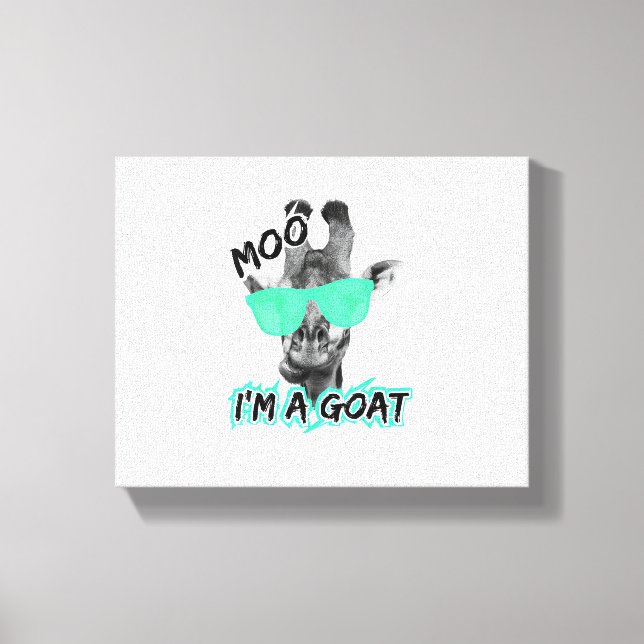 Lienzo Camiseta Divertida De Jirafa Moo Soy Una Cabra Ani (Anverso)