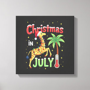 Lienzo Camiseta divertida de Navidad en julio Santa Jiraf