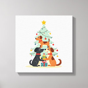 Lienzo Camiseta divertida de perro de Navidad para hombre