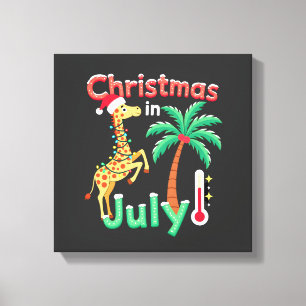 Lienzo Camiseta Divertida Navidad en Julio Santa Jirafa P