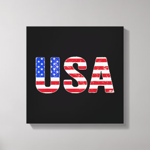 Lienzo Camiseta EE. UU. Bandera Americana Patriótica Homb