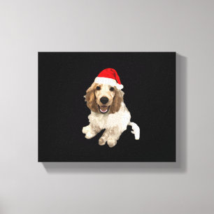 Lienzo Camiseta esencial de Cocker Spaniel de Navidad (Bl
