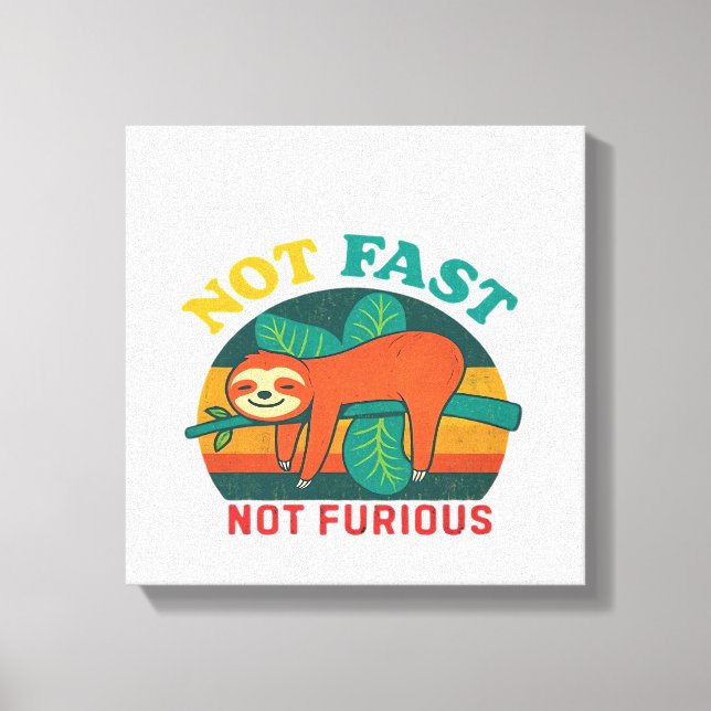 Lienzo Camiseta esencial de perezoso divertido no rápido  (Anverso)