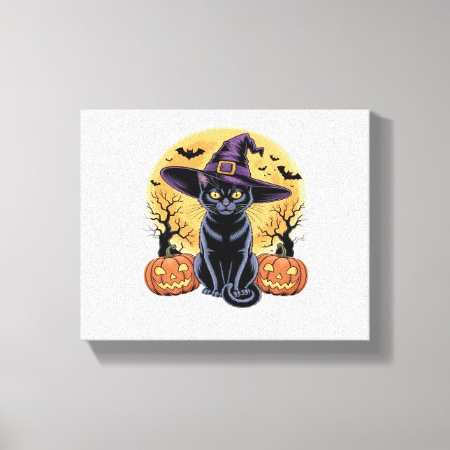 Lienzo Camiseta esencial para calabaza de Halloween (Anverso)