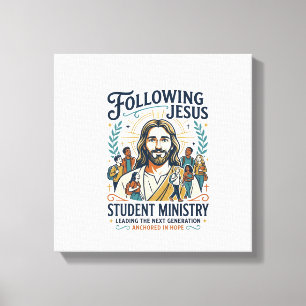 Lienzo Camiseta estilo campamento juvenil Merch Iglesia d