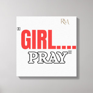 Lienzo Camiseta Girl Pray Camiseta Cristiana Basada en