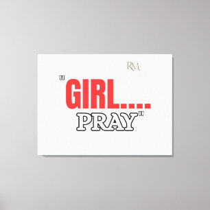 Lienzo Camiseta Girl Pray Camiseta Cristiana Basada en