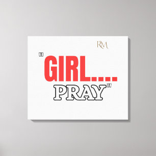 Lienzo Camiseta Girl Pray Camiseta Cristiana Basada en
