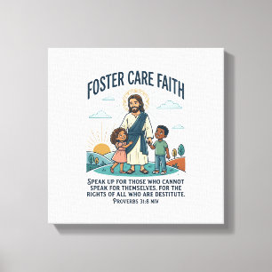 Lienzo Camiseta gráfica de adopción y cuidado de Jesús Cr