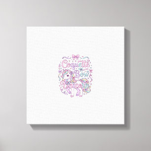 Lienzo Camiseta gráfica pastel linda de unicornio Coquett