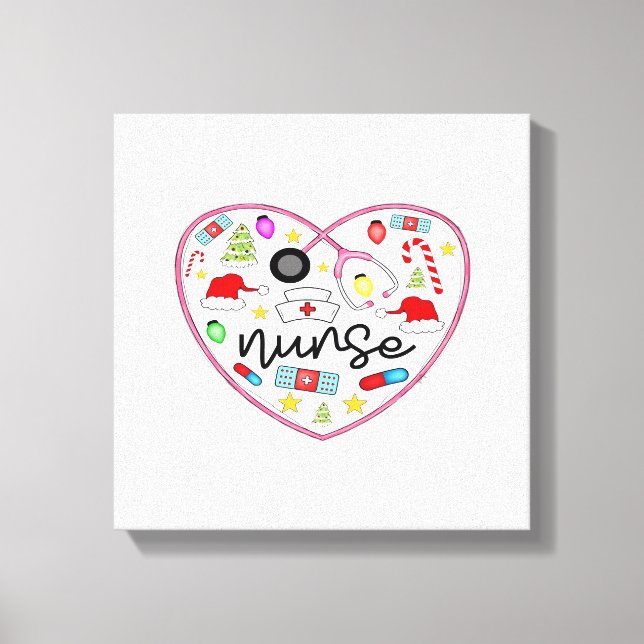 Lienzo Camiseta grande de Halloween Nurse Heart (Anverso)