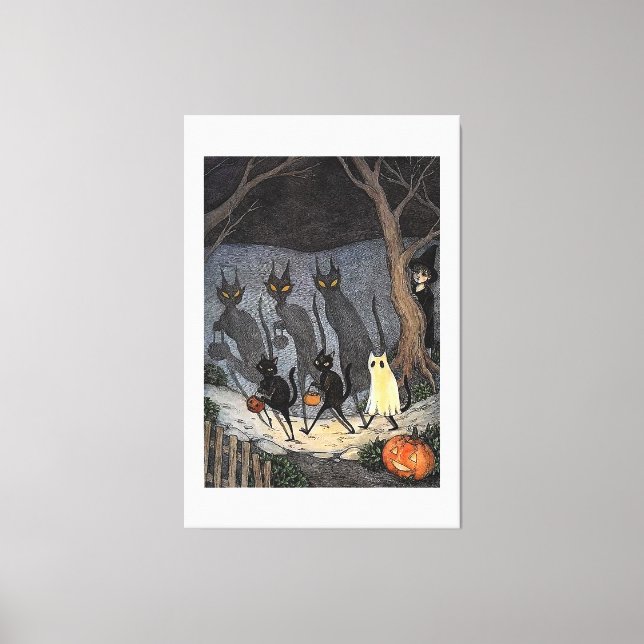 Lienzo Camiseta Halloween para gato negro (Anverso)