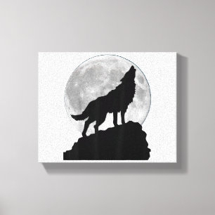 Lienzo Camiseta Lobo en luz de luna - Cachorro perrito au