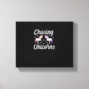 Lienzo Camiseta mágica de manga larga Chasing Unicorns