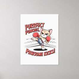 Lienzo Camiseta Muay Thai Boxing Cute Anime Cat