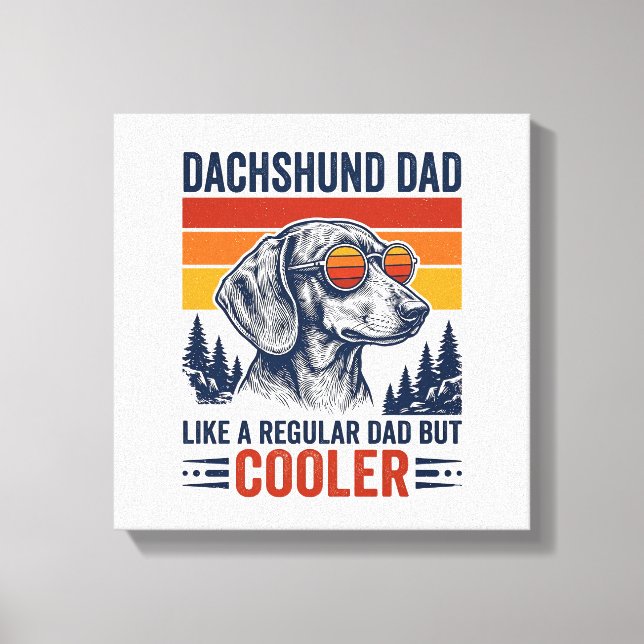 Lienzo Camiseta Papá Dachshund Como un Papá Normal Pero M (Anverso)