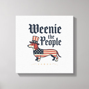 Lienzo Camiseta patriótica de Dachshund Weenie the People