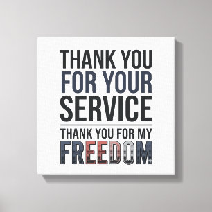 Lienzo Camiseta Patriótica de Veterano Gracias por mi Lib
