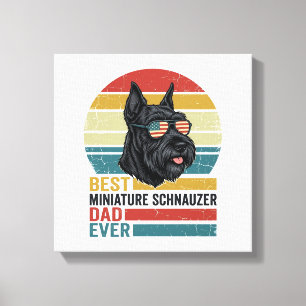 Lienzo Camiseta Patriótica Vintage de Papá Schnauzer Mini