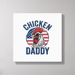 Lienzo Camiseta Patriótica Vintage Gallo Papá Pollo Desi