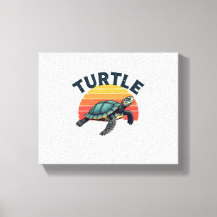 Lienzo Camiseta Retro Tortuga