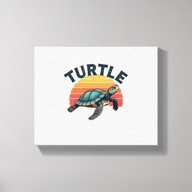Lienzo Camiseta Retro Tortuga (Anverso)