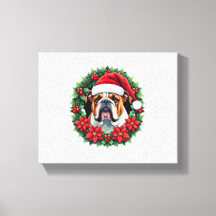 Lienzo Camiseta sin mangas divertida de Navidad de Bulldo