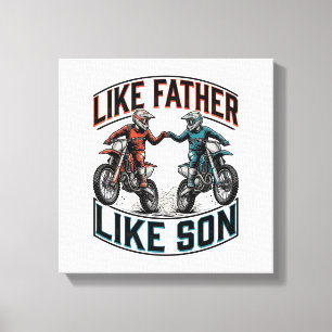Lienzo Camiseta Vector Vintage Motocross De Padre a Hijo