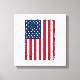 Lienzo Camiseta vectorial de bandera americana desgastada