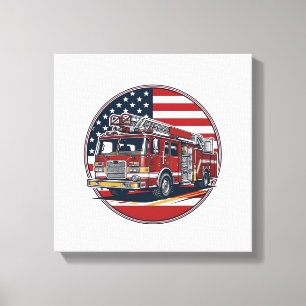 Lienzo Camiseta Vectorial de Círculo de Bandera Americana