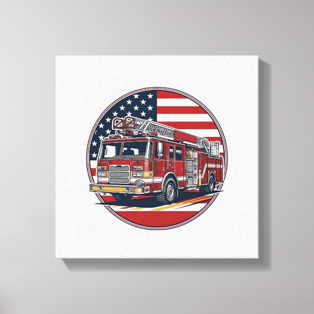 Lienzo Camiseta Vectorial de Círculo de Bandera Americana (Anverso)