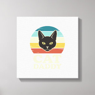 Lienzo Camiseta Vintage Cat Daddy Gato Negro Atardecer Re