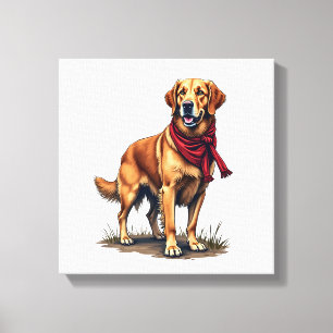 Lienzo Camiseta Vintage de Cazador Patriótico Retriever D