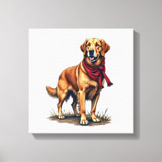 Lienzo Camiseta Vintage de Cazador Patriótico Retriever D
