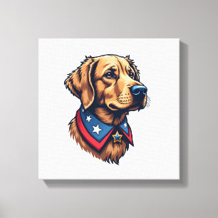 Lienzo Camiseta vintage de perro con mascota de Retriever
