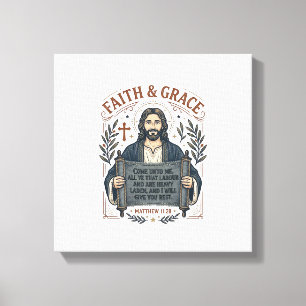 Lienzo Camiseta Vintage de Punto de Cruz de Jesús Gráfica
