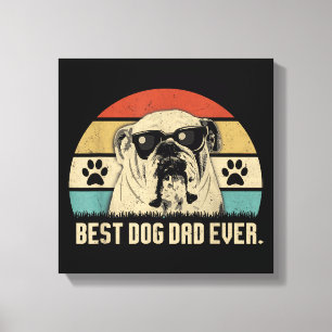 Lienzo Camiseta Vintage Mejor Papá Bulldog Inglés de Todo