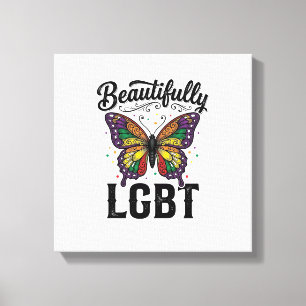 Lienzo Camiseta Vintage Orgullo Mariposa LGBT Hermosa_1