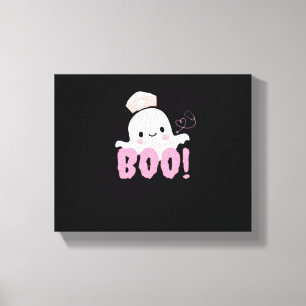 Lienzo Camisetas de enfermería de Halloween ¡Boo femenino