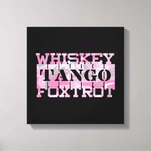 Lienzo Camo rosa del tango Foxtrot del Whiskey del ejérci