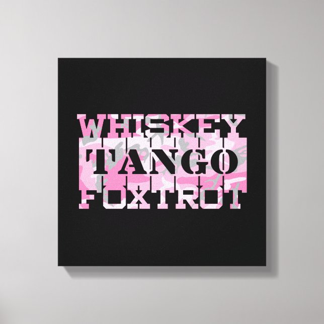 Lienzo Camo rosa del tango Foxtrot del Whiskey del ejérci (Anverso)